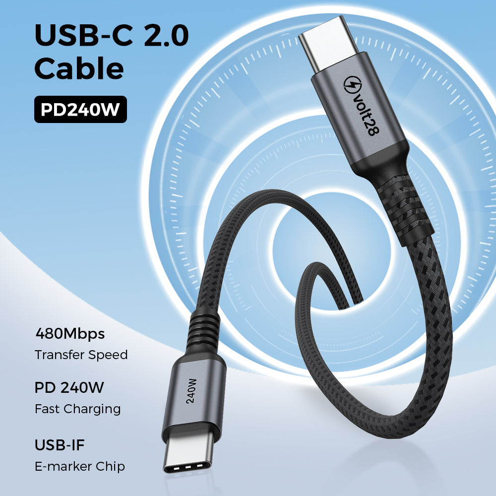 Volt28 Surge+ 240W Type-C to Type-C Cable (1.2m)